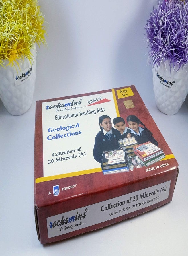 rocksmins Mi20Pt Minerals Collection Set of 20 for Students: Educational Kit - Earth Science - School Students - Unisex - 8-10 Years - Image 1